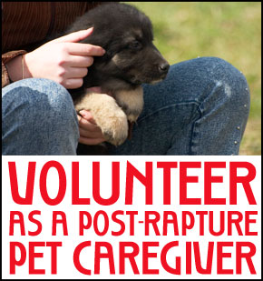 Volunteer As a Post-Rapture Pet Caretaker Banner